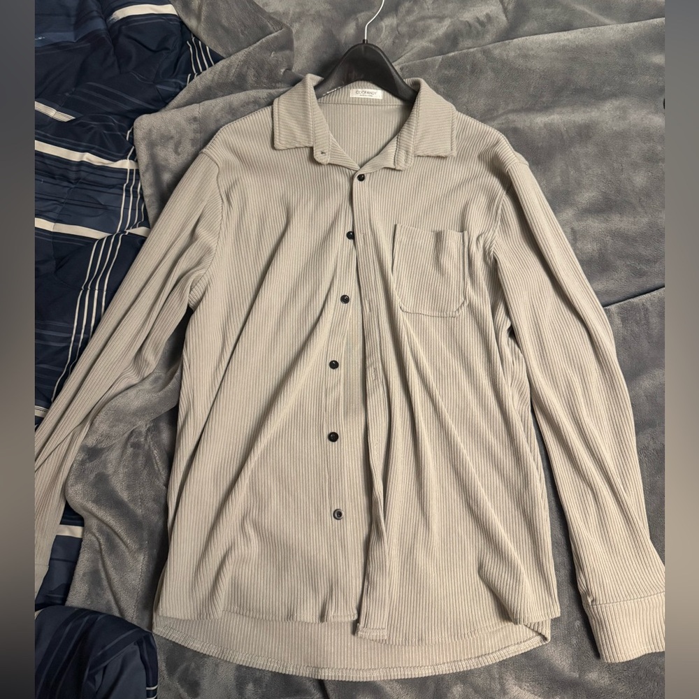 Gray corduroy button down